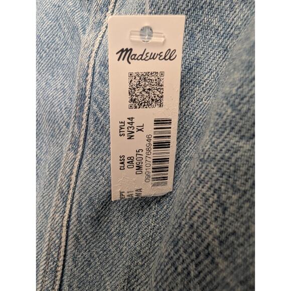 Madewell Circle Mini Dress Womens XL Blue Airy Denim Edition Sleeveless Back Zip - Picture 3 of 5